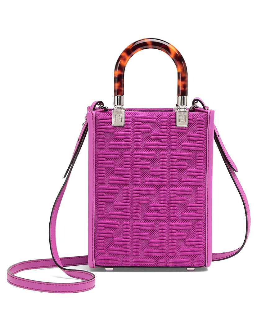 Fendi Mini Sunshine Shopper Rose Pink Leather Bag